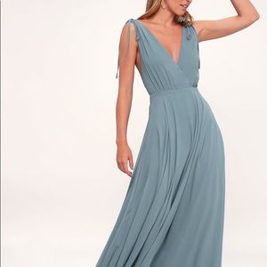 NWT! Slate Blue backless maxi dress